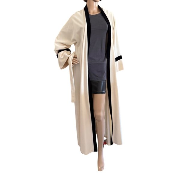 Vintage Vanity Fair Womens Size Large Long Cream Robe Elegant Old Hollywood - Picture 10 of 12